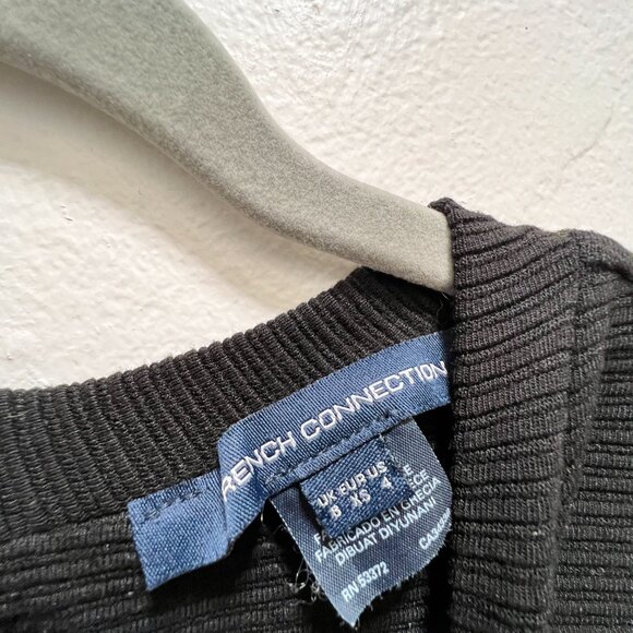 FRENCH CONNECTION RIBBED BLACK DRESS SIZE 4 - Picture 3 of 7